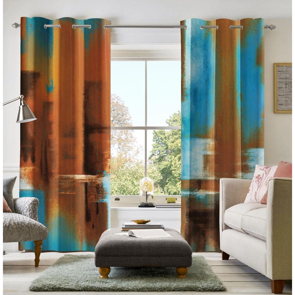 Cortina Asuexpect Rust 2 Painels Abstract 107x160cm