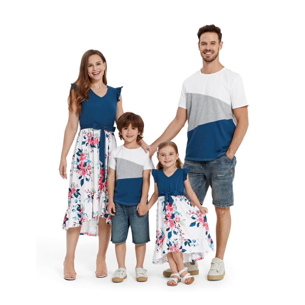 Roupas familiares combinando PATPAT Mommy and Me Dresses Women L