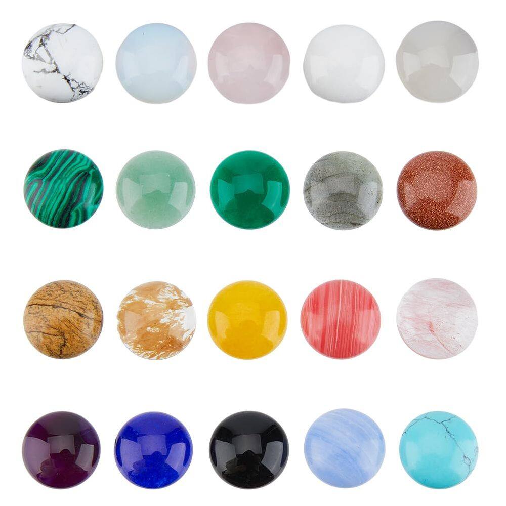 Cabochões de pedras preciosas SUPERFINDINGS 20 estilos de 1,8 cm para joias