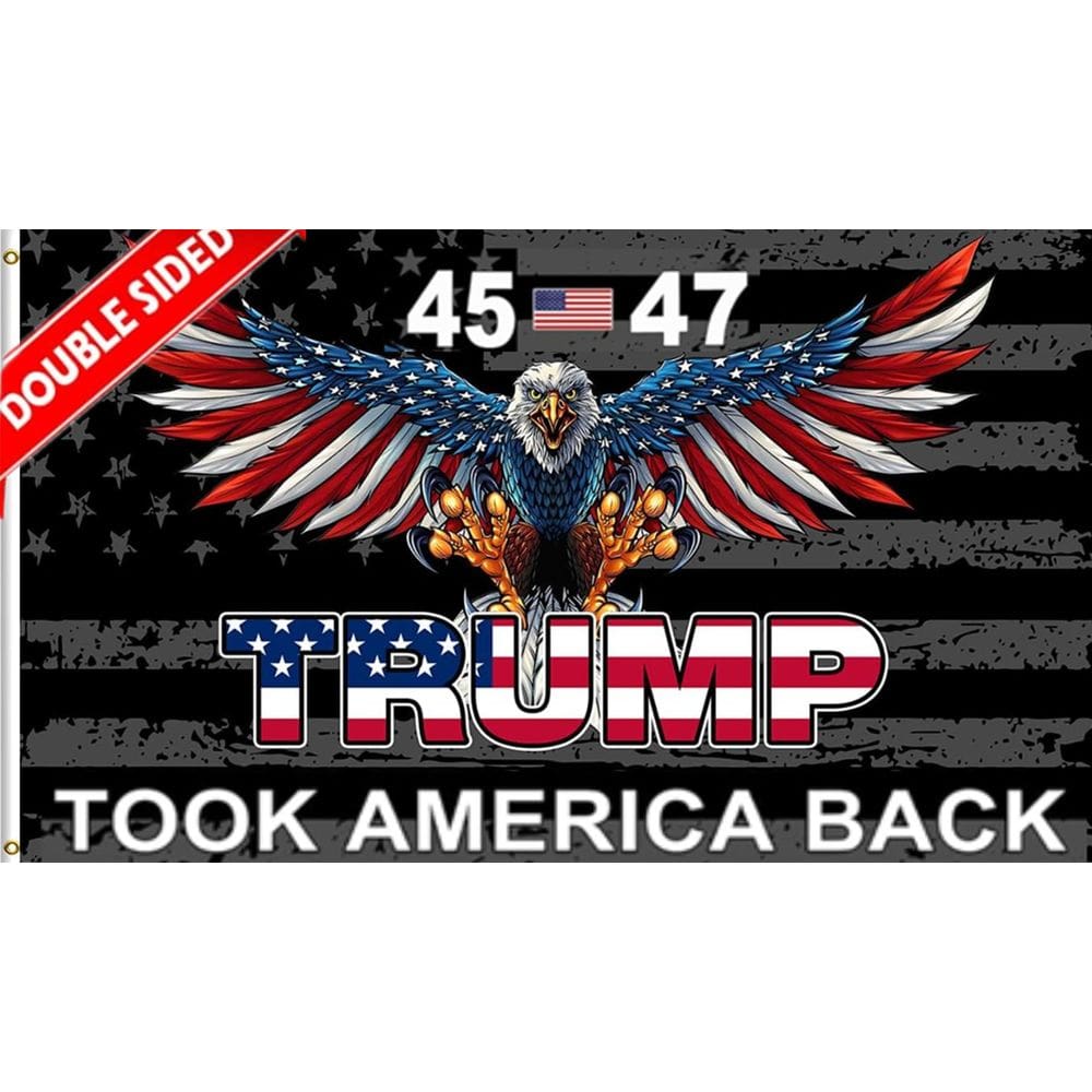 Bandeira JOLCAHEU de dupla face Trump 45º 47º Presidente 60x90cm