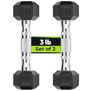Haltere HANDBODE HANDBODE envolto em borracha hexagonal 1,4 kg (3,1 lb) x2