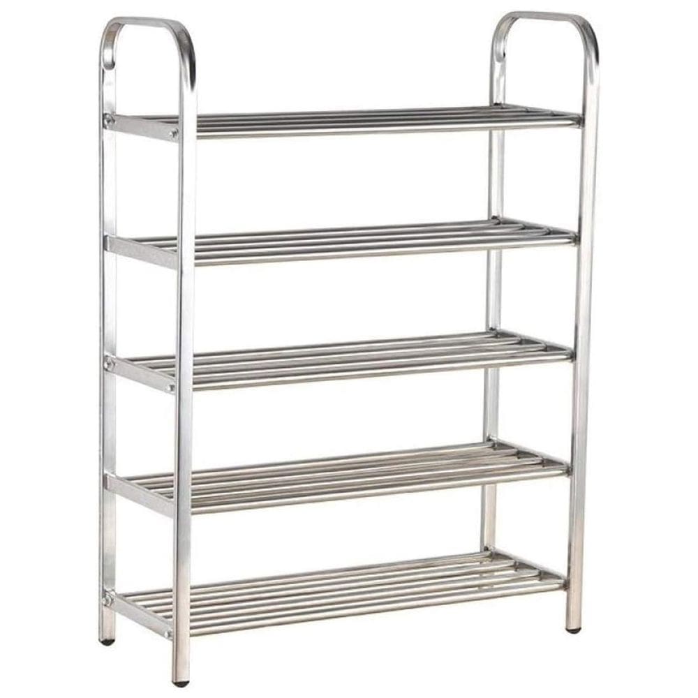 Sapateira Prateleira Inox 5 Andares Sandalia Calçado Tenis Sapato Organizaçao Objeto Hall de Entrada Estante Rack Multiuso