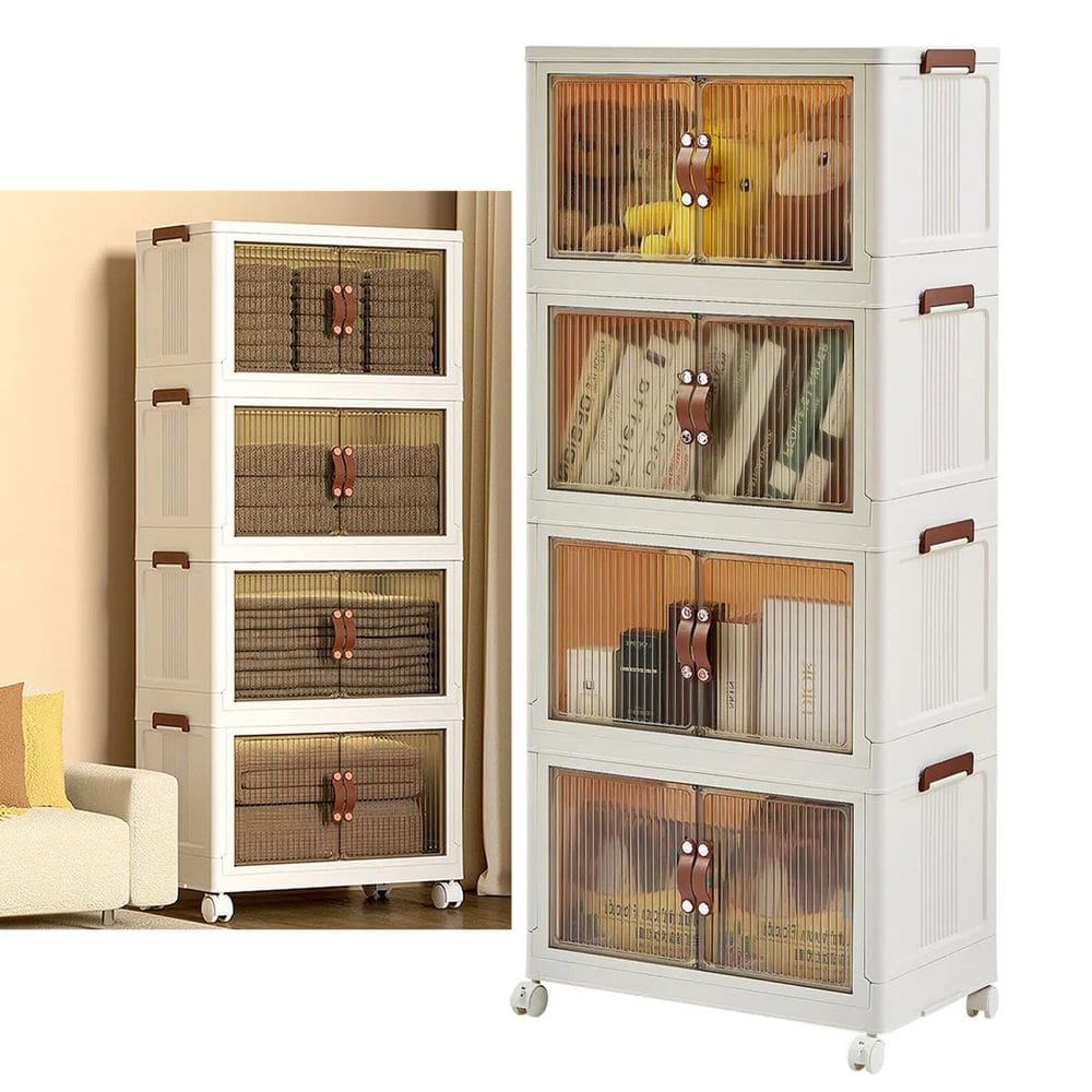 Armario Organizador Dobrel 4 Andares Empilhavel Organizador Roupa Objetos