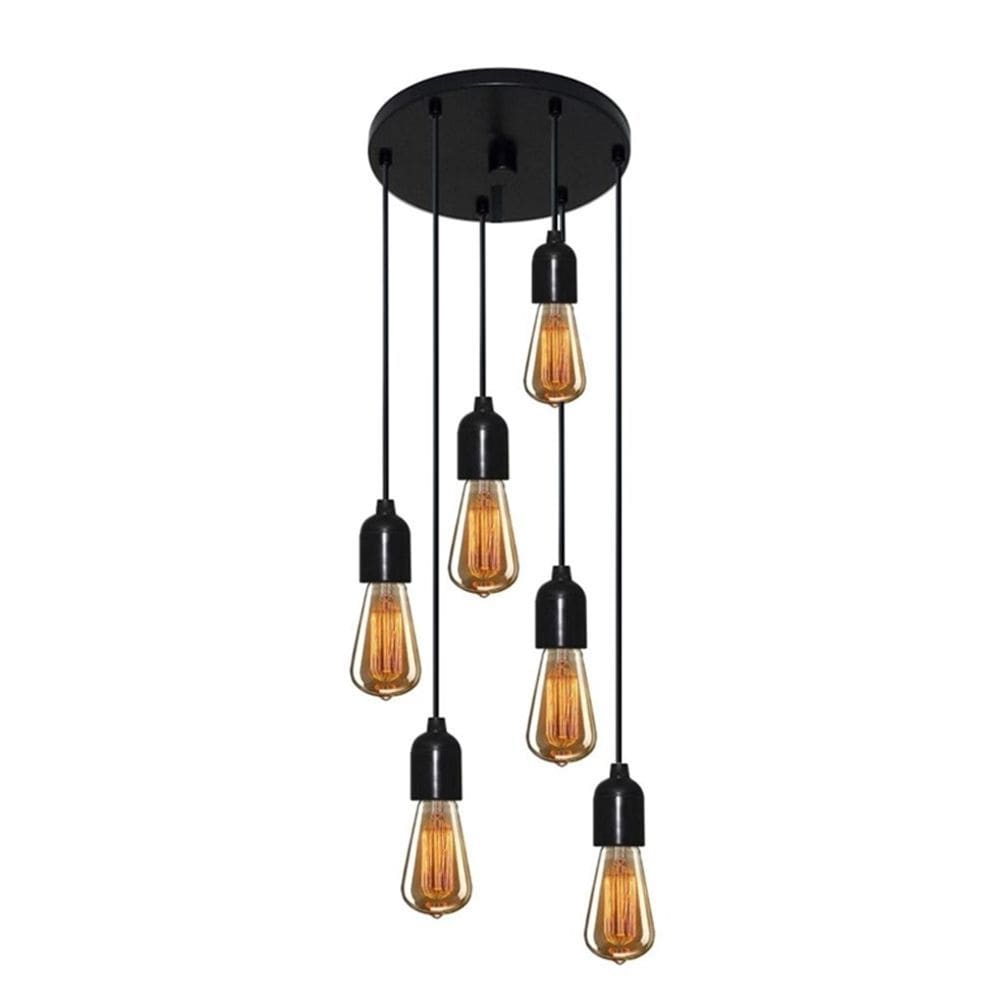Lustre Luminária Retro Md-4162/6 Suporte Para Lâmpada / Não Inclusa - Bivolt