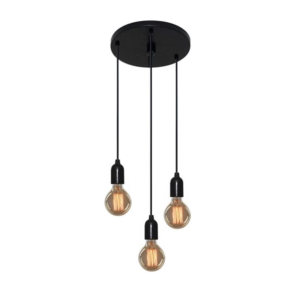 Lustre Luminária Retro Md-4162/3 Suporte Para Lâmpada / Não Inclusa - Bivolt
