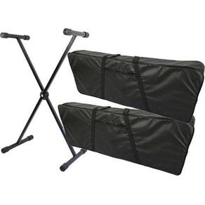 Kit Suporte + 2 Capas Para Teclado 5/8 Simples Nylon
