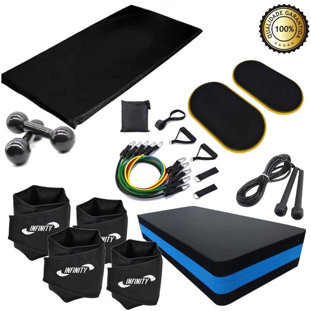 Kit Funcional Step+ Colchonete +Caneleira 2 E 4 Kg +