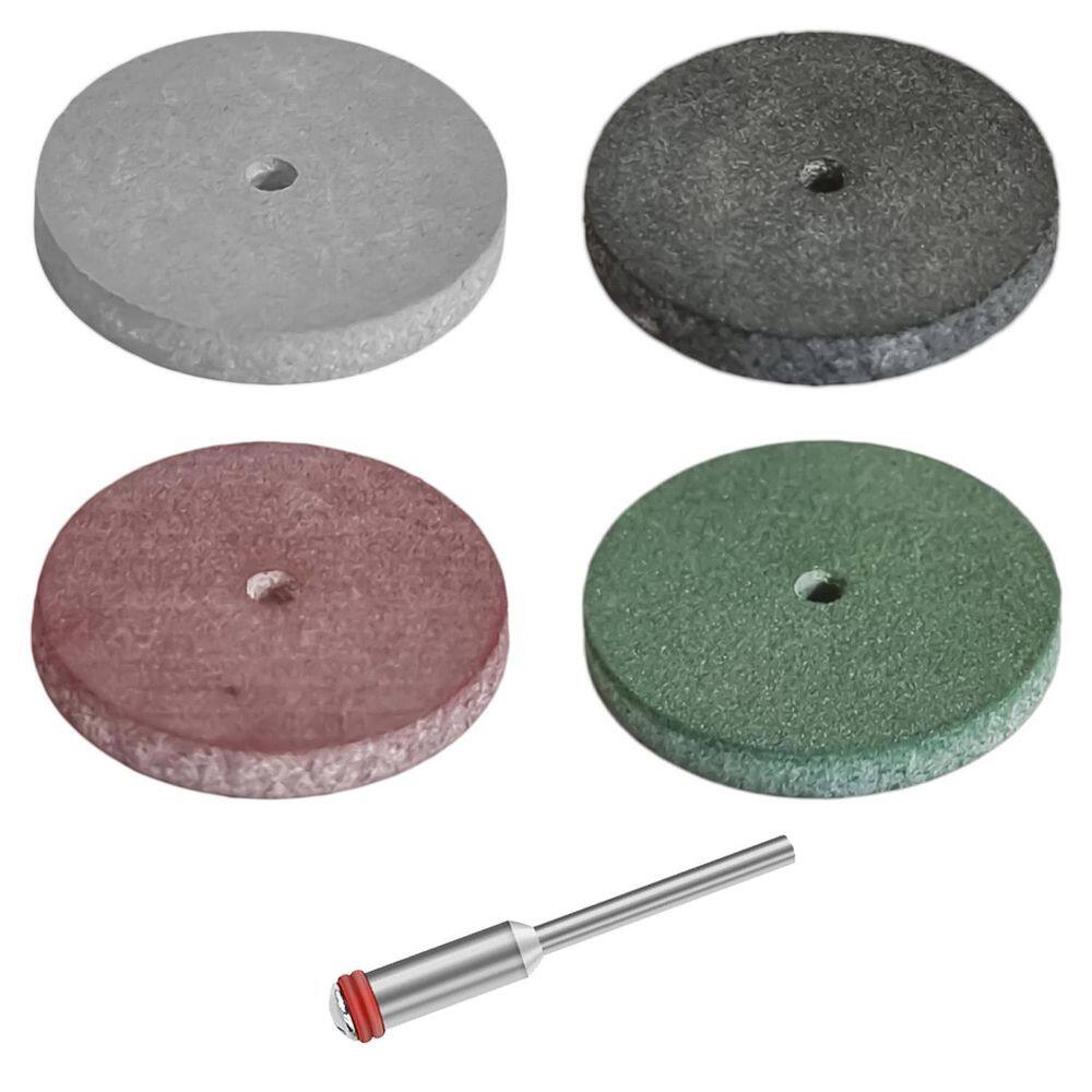 Kit 4 Roda Borracha 22Mm Haste 3Mm Polimento Micro Retífica