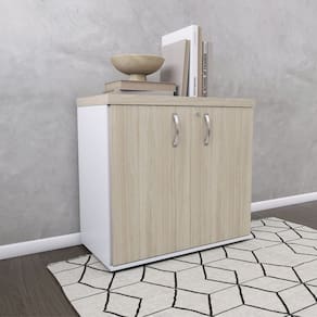 Armário para Escritório 2 Portas com Chave Branco/Castanheira