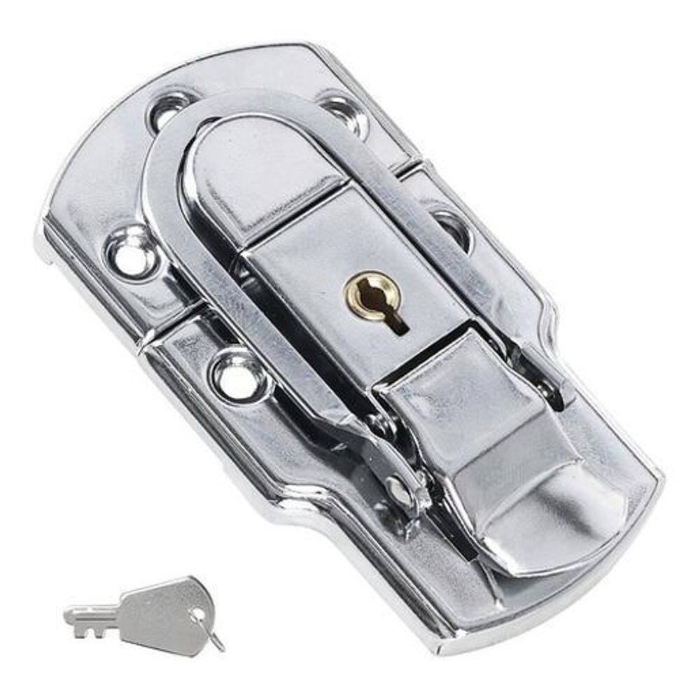 Kit 4 Fecho Engate Rapido Aço Tamanho Grande Chave Lu-F51