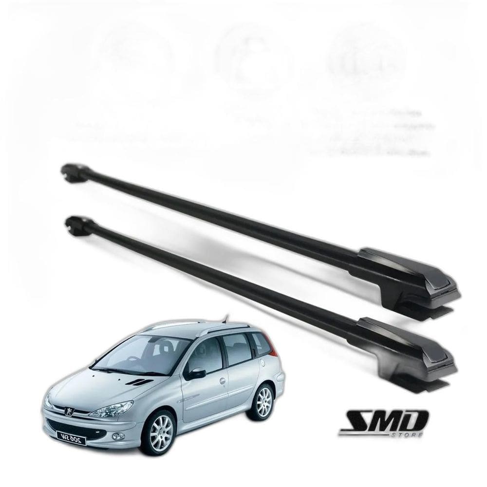 Rack Travessa Teto Peugeot 206 E 207 Sw Wagon Preto Preto