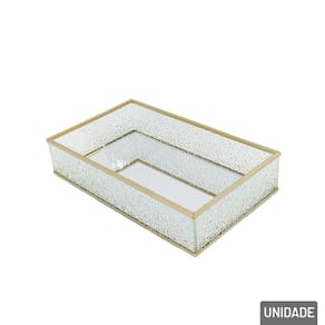 Bandeja Decorativa Metal 24cm Fundo de Espelho