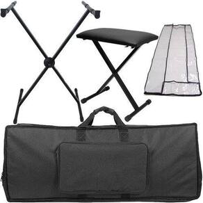 Kit Capa Simples + Suporte De Teclado + Cobertura + Banqueta