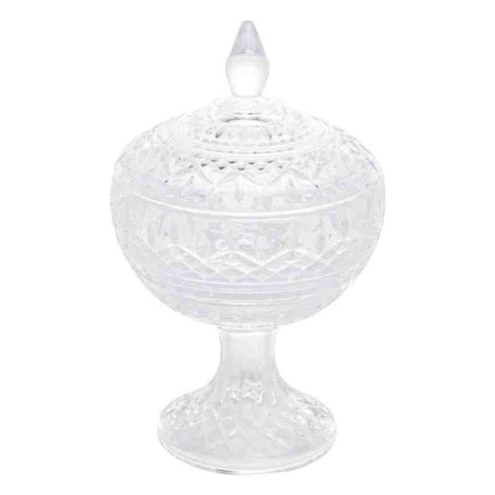 Potiche Decorativo de Cristal com Pé Lys Wolff