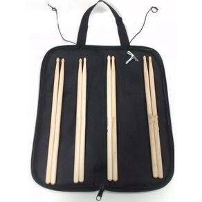 Capa Para Baquetas De Bateria + 4 Pares De Baquetas Envio24H