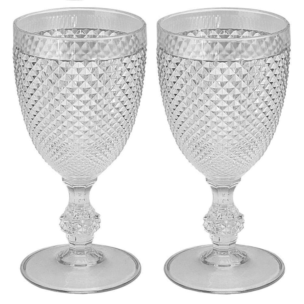 2 Taça Para Água Ou Vinho 390 Ml Crystal Diamante