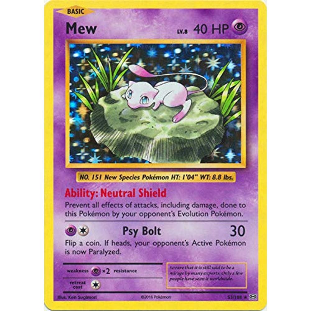 Jogo de cartas colecionáveis Pokémon Mew XY Evolutions Holo Rare