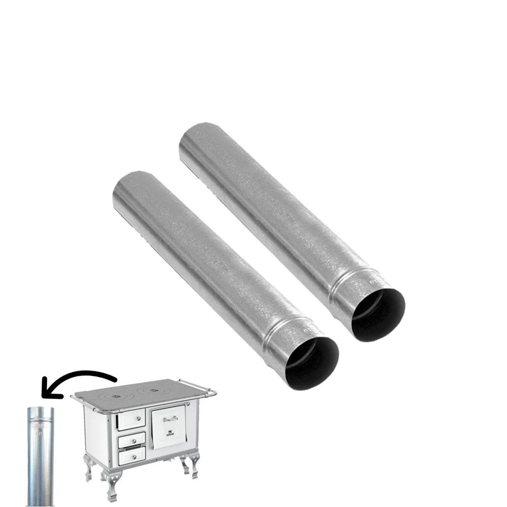 Kit 2 Canos Para Chaminé Fogão a Lenha Galvanizado 33cm 120mm - 1815 Hedlund