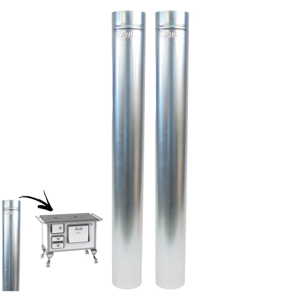 Kit 2 Canos Para Chaminé Fogão a Lenha Galvanizado 1m 115mm - 99 Hedlund