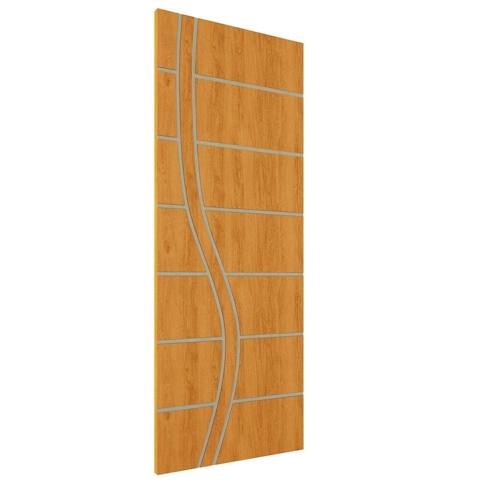 Kit 3 Portas De Madeira Frisada U.v 210cm X 80cm - R70ss Cerejeira