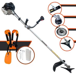 Roçadeira Multifuncional CG430B Anmax À Gasolina 43cc 1,7HP Alta Rotação 4 Em 1 Com Carretel + Faca 2 Pontas + Faca 3 Pontas + Faca 40 Dentes de Vídea
