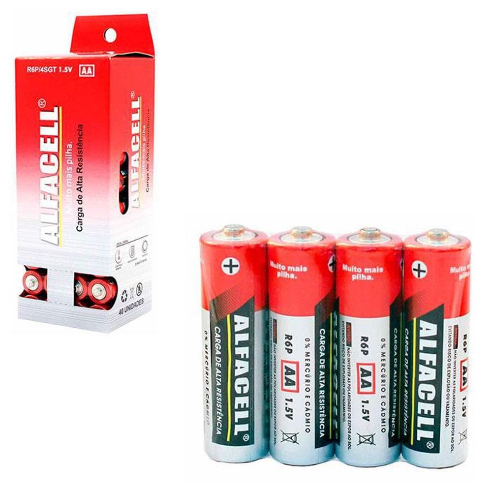 Pilha Aa Alfacell Kit 4 Pilhas