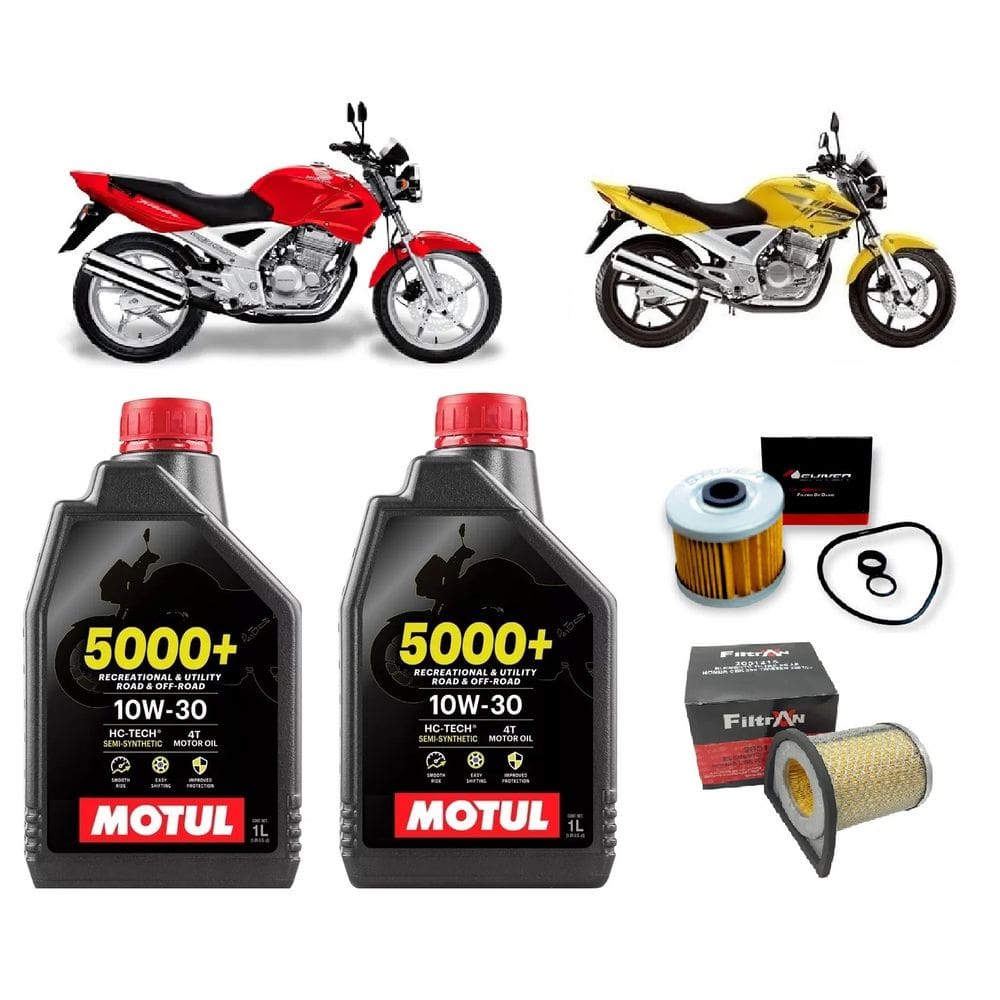 Troca Óleo Completa Honda Twister 2001 A 2008 2L Motul 5000+ 10W30 4T Semi-Sintético + Filtro De Oleo + Filtro De Ar