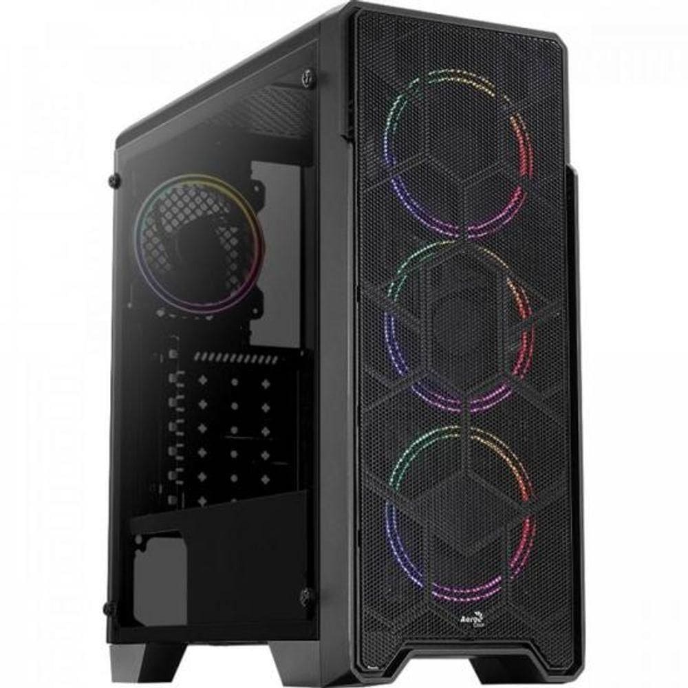 Gabinete Gamer Aerocool Ore Saturn Preto Rgb Lateral Acrílico [f002]