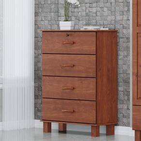 Cômoda 4 Gavetas em Madeira Maciça Linha Bronze 1138TN Imbuia Finestra