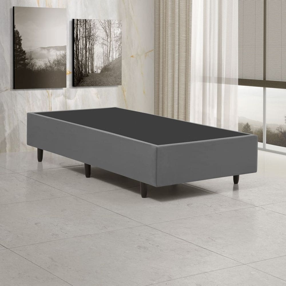Base Box Solteiro Estofada Madeira Reforçada P/ Colchão 88x188
