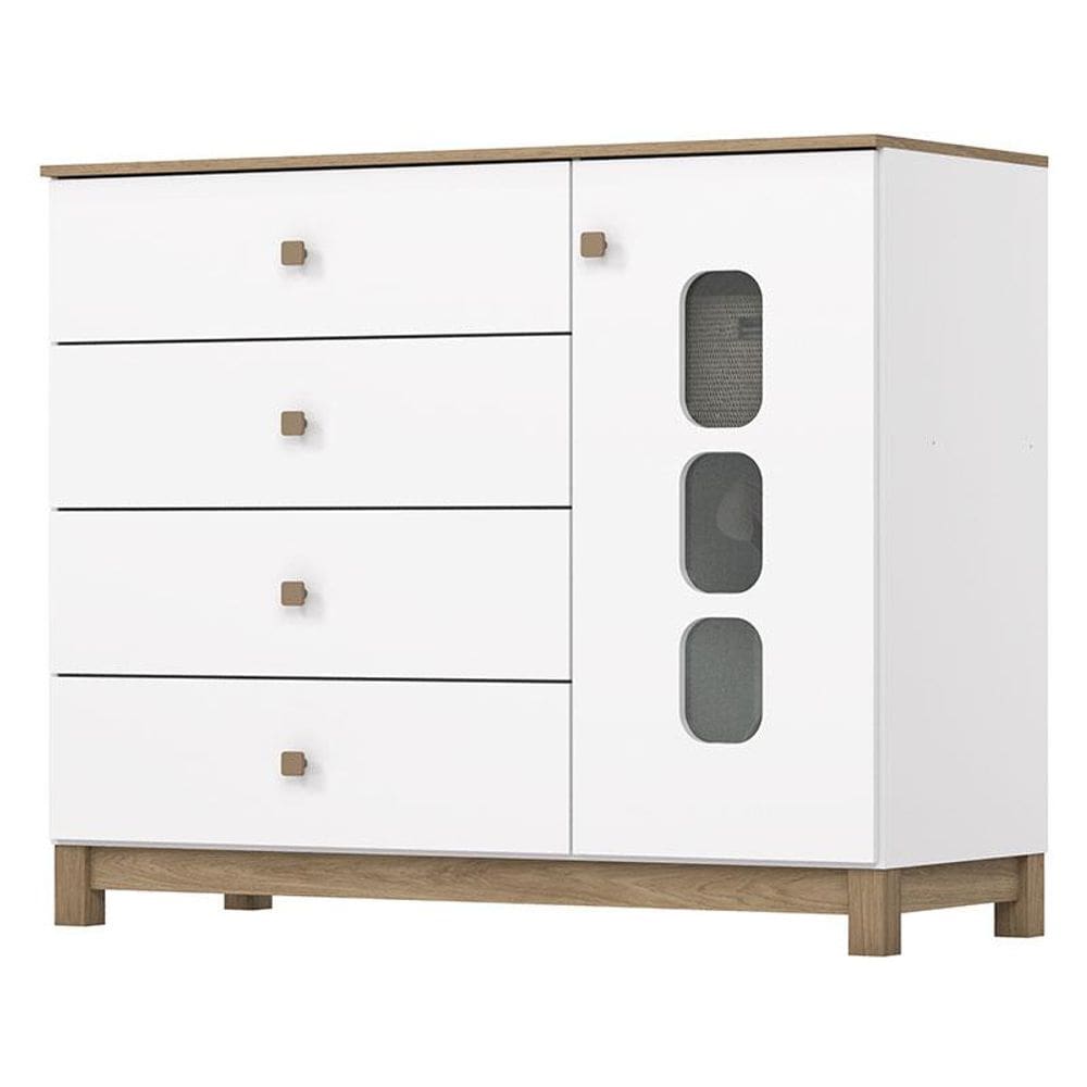 Cômoda Infantil Aconchego Branco Jequitibá HP - Henn