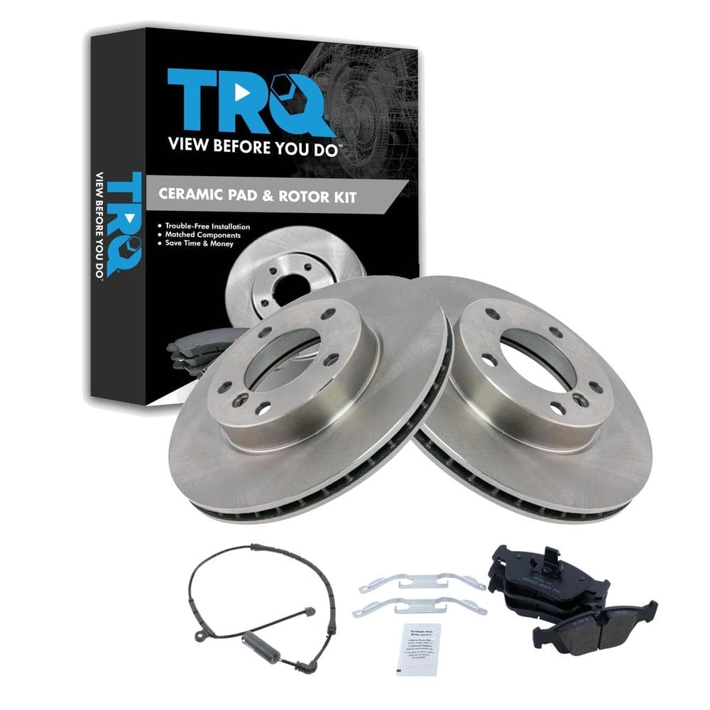Kit de pastilhas de freio e rotor TRQ Ceramic para BMW 323Ci 1999-2000 323i 2000