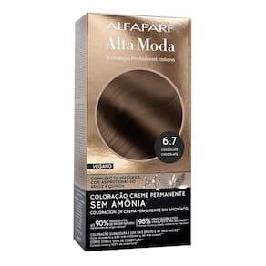 Coloração Creme Permanente Alfaparf Alta Moda Vegano Sem Amônia 6.7 Chocolate