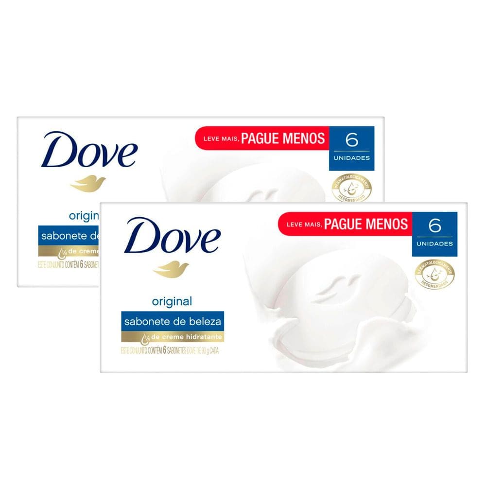 Kit Sabonete Dove com 6 Un de 90g cada