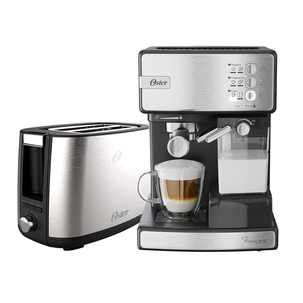 Kit Inox Cafeteira Espresso Nova Primalatte E Torradeira Oster 110V