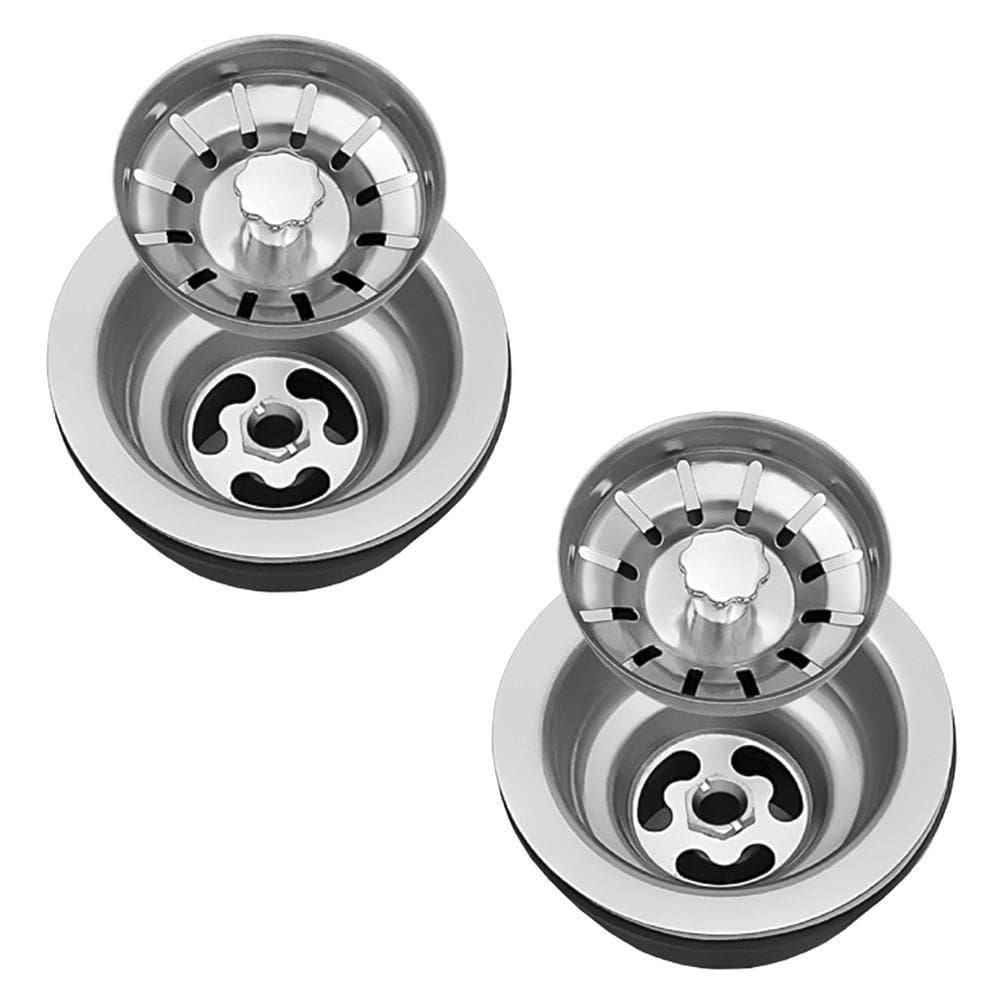 Válvula Para Pia Kit 2 Aço Inox 3.1/2 G01 Cromado - Mpozenato