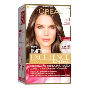 Tintura Creme Imédia Excellence L`oréal Castanho Claro Acinzentado 5.1 Kit