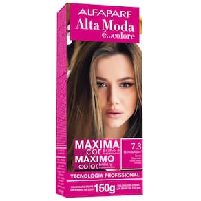Tintura Creme Altamoda Alfaparf Marron Glacé 7.3 Kit