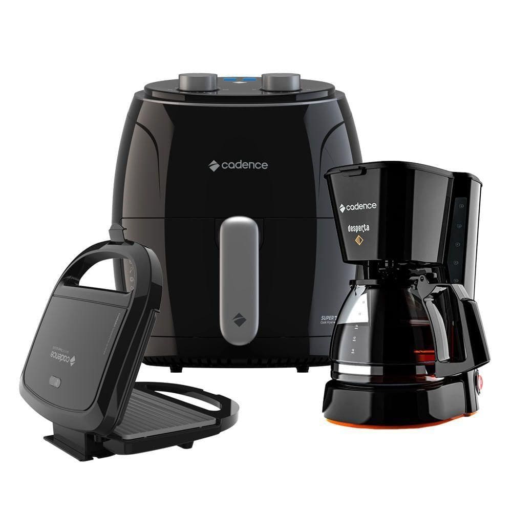 Kit Super Cook Cadence Fritadeira 3,8LSanduicheira Cafeteira 220V