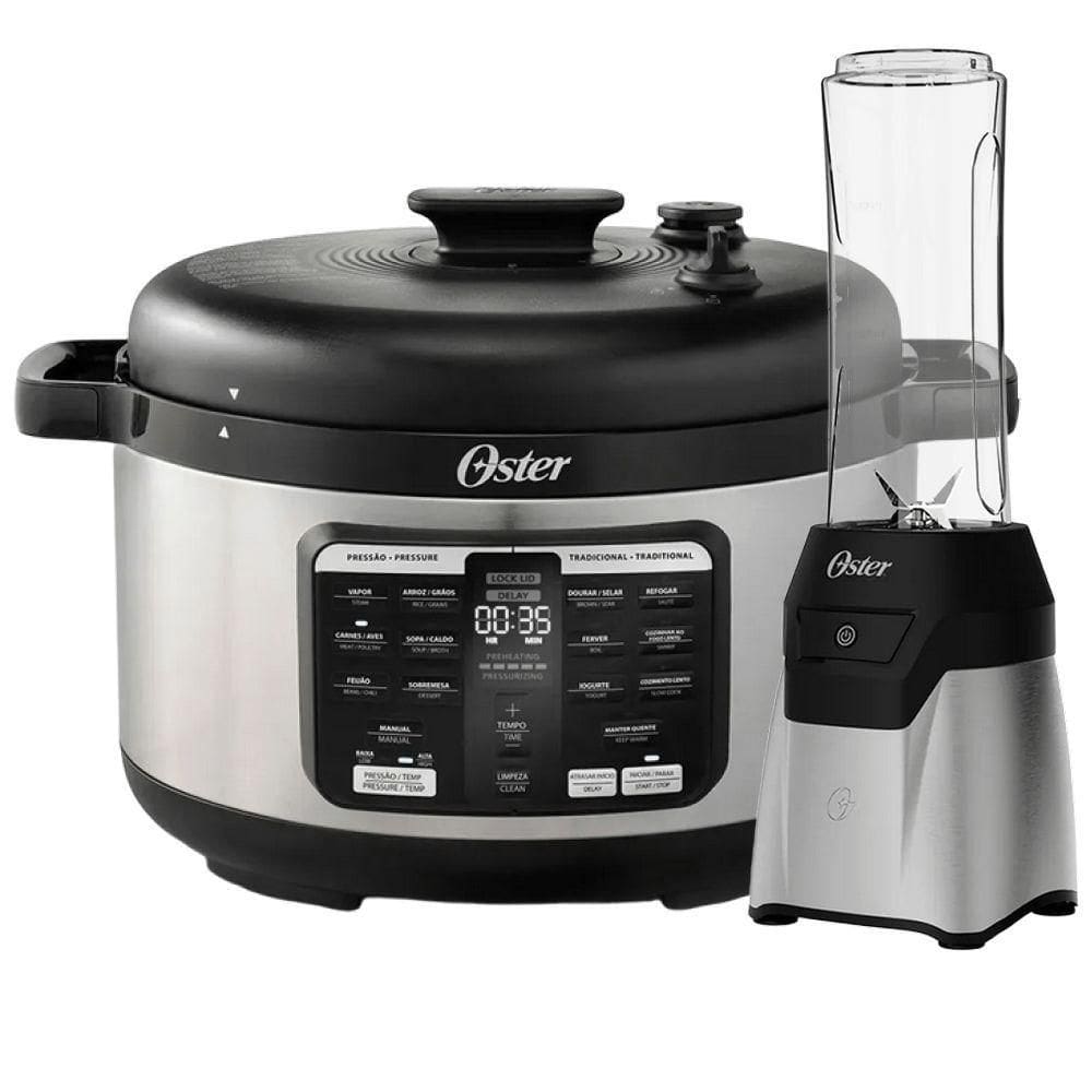 Kit Blender Power Inox E Panela De Pressão 5,7L Oster 220V