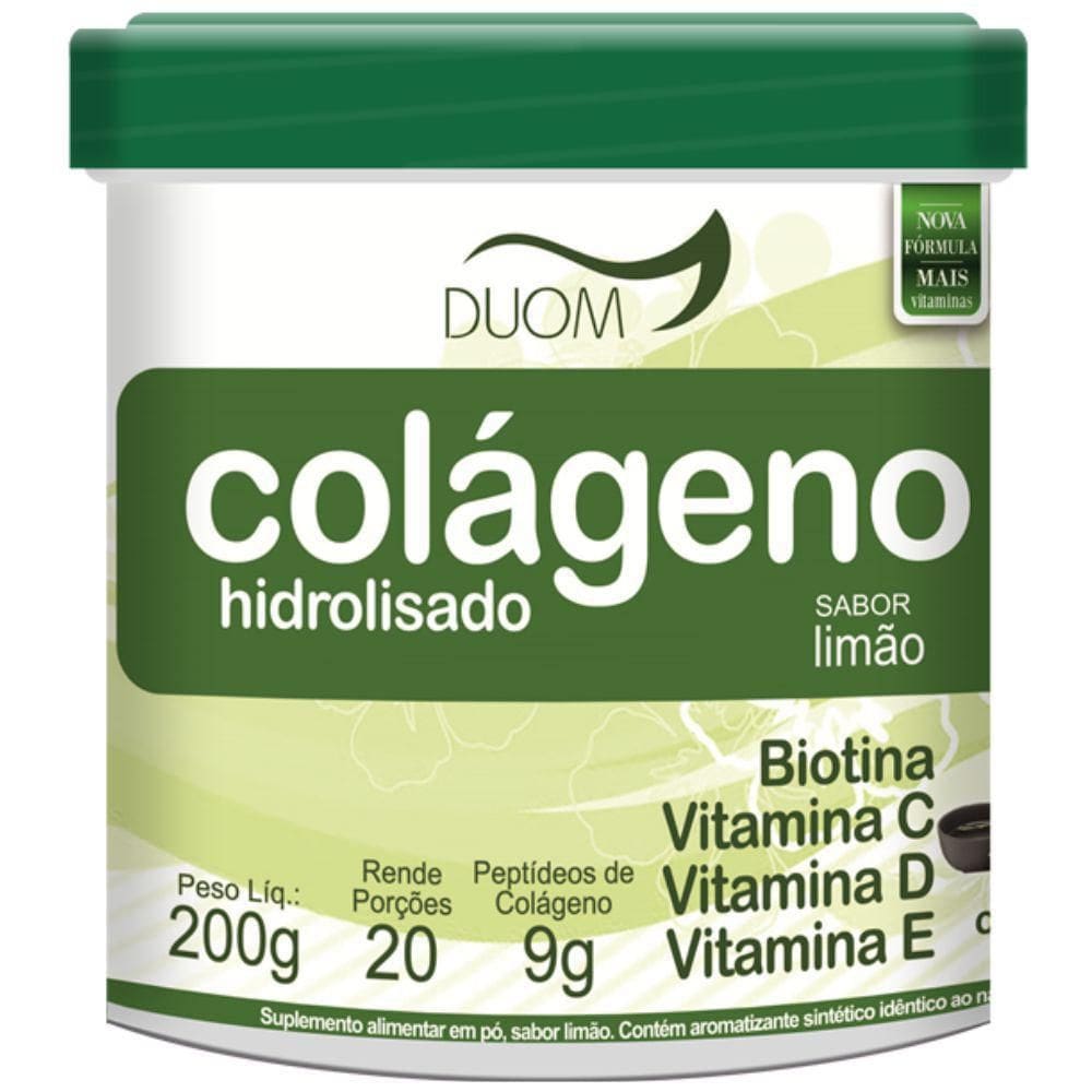 Colágeno Hidrolisado Peptídeos E Vitaminas Sabor Limão Duom