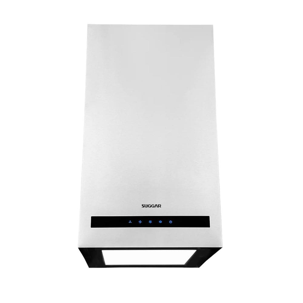 Coifa Suggar Ilha Quadrada Opala Led Painel Touch Inox