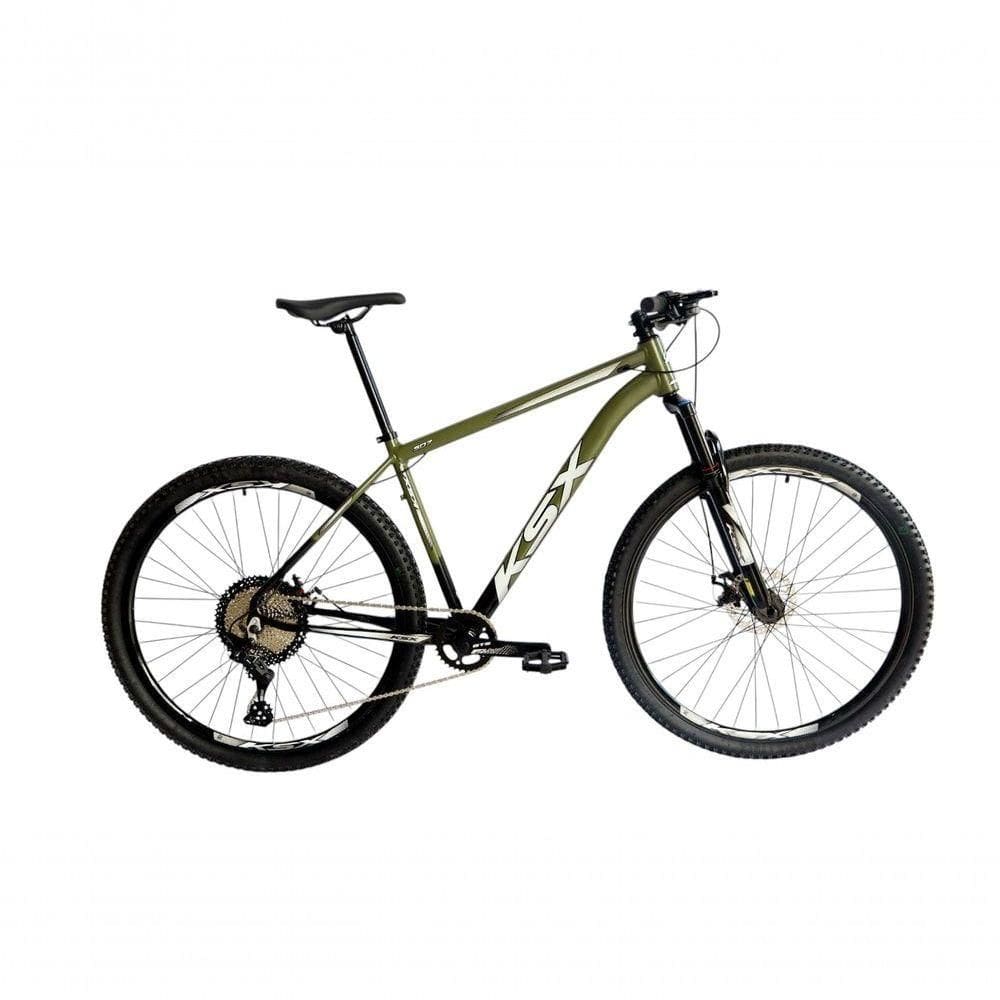 Bicicleta Aro 29 Ksx Sd7 12v Garfo Com Trava K7 11/50 Freios Hidráulicos Kit 1x12 - Preto/verde Militar Tam. 19