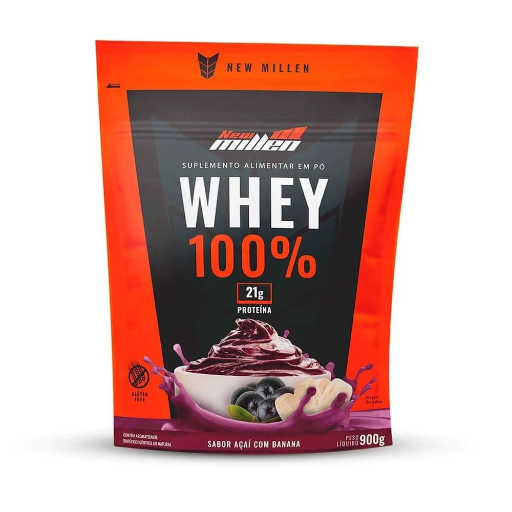 Whey 100% Acai Com Banana 900G Refil