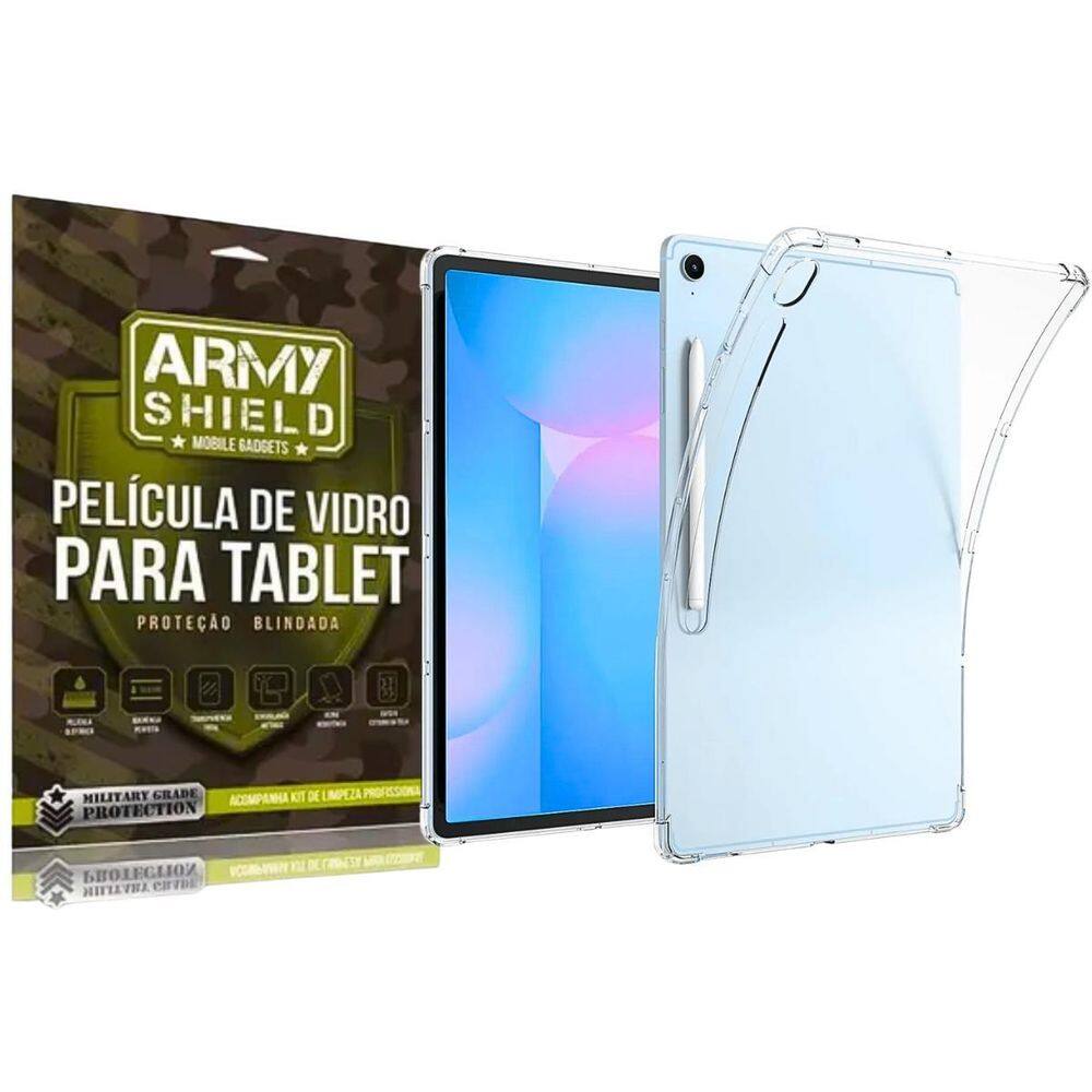 Capa Transparente + Película De Vidro Para Galaxy Tab S10 Fe