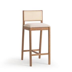 Banqueta Serena com Tela Natural Poliéster Bege e Marrom