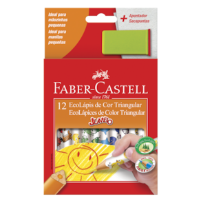 Ecolápis De Cor Faber Castell Jumbo Estojo Com 12 Cores