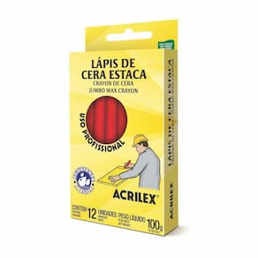 Lápis De Cera Estaca Vermelho Fogo Acrilex 507