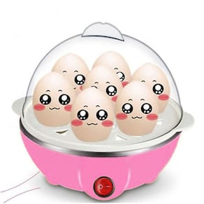 Cozedor Elétrico de Ovos 7 Unid Vapor Egg Cooker Rosa 350W
