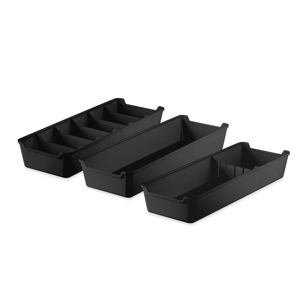 Organizador de Gaveta 6 Divisorias Porta Facas Preto 3un